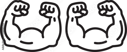 Flexing Biceps Muscles Icon strength power