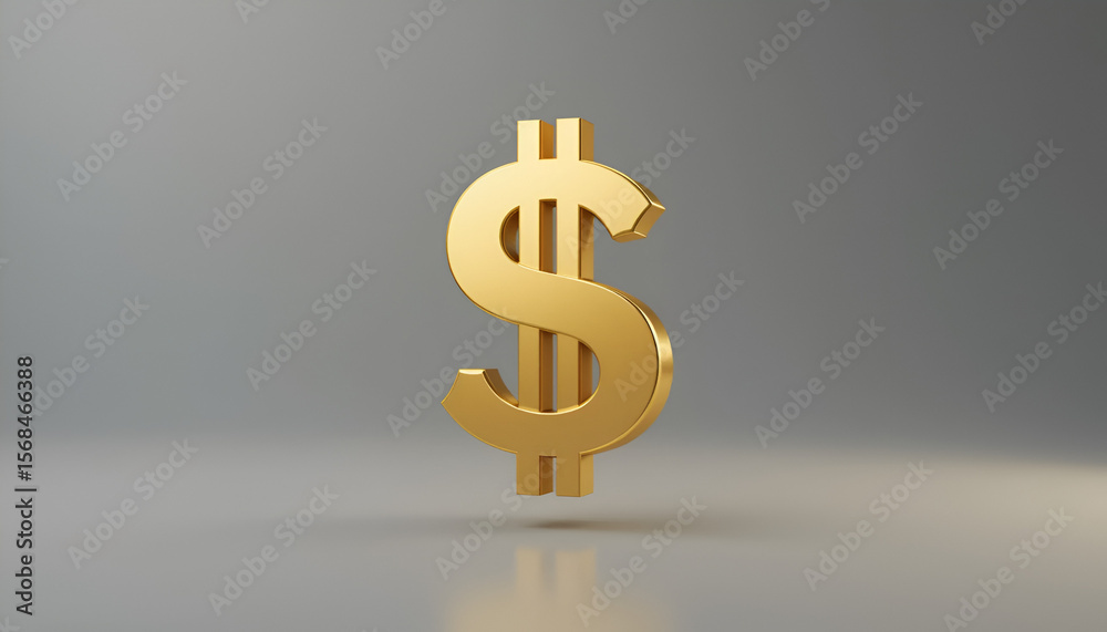 A gleaming gold dollar symbol stands prominently against a subtle gray backdrop, representing wealth, finance, and economic prosperity. A gleaming gold dollar symbol stands prominently against a subtle gray backdrop, representing wealth, finance, and economic prosperity.