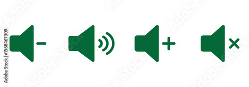 No Sound icon sign mute icon vector illustration. Speaker mute icon isolated on green background. No sound icon. No allowed Sound Sign Animation. EPS 10.