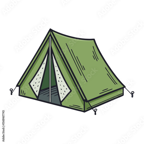 Tent Icon – Flat Vector Illustration