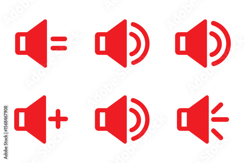 speaker icon set. noise icons symbol. sound level. silent signs. Volume symbol