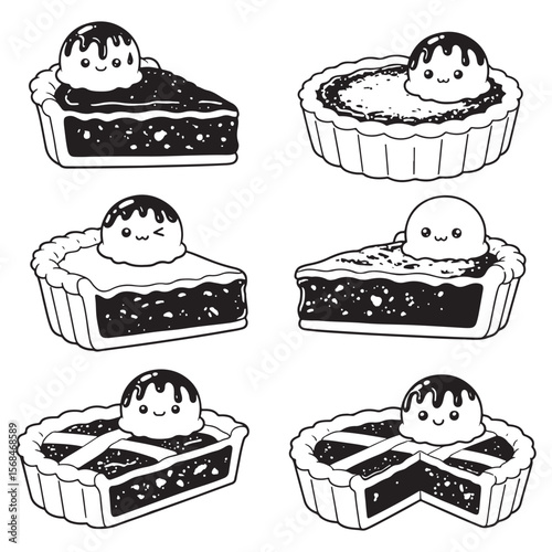 Treacle Tart black vector. Treacle Tart?black Vector bundle.  Treacle Tart black vector, illustration, lineart 