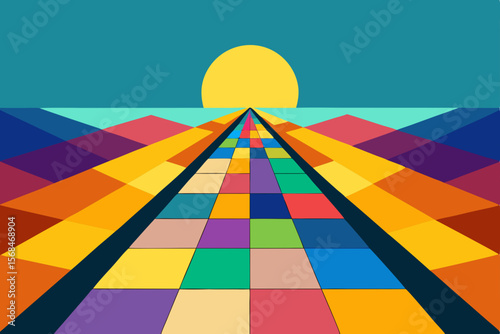 Abstract background with a colorful rainbow spectrum design and vibrant paint stripes