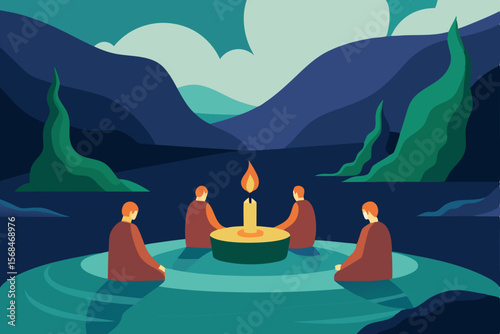 Serene Mountain Lake Meditation Finding Inner Peace Through Contemplation