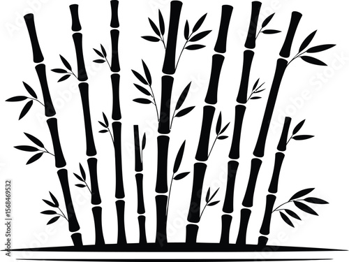 Black silhouette of bamboo stems on white background (1).eps