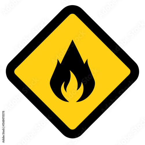 Yellow Diamond Fire Warning Symbol warning sign fire symbol