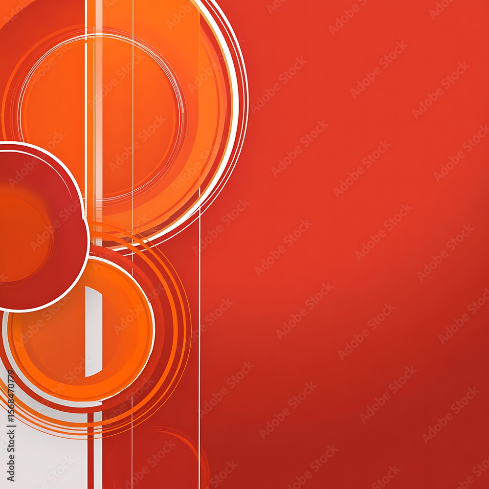 Fototapeta premium Red-Orange Circular Graphic Background
