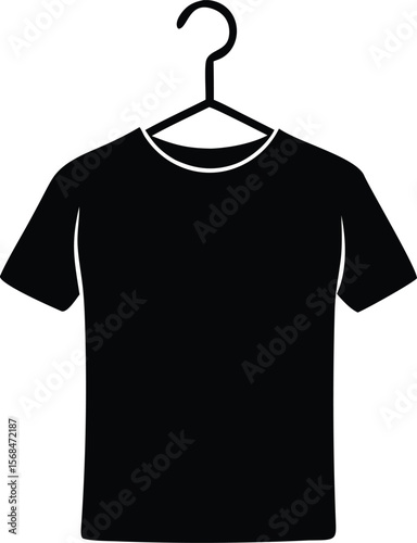 hanging t-shirt silhouette vector icon