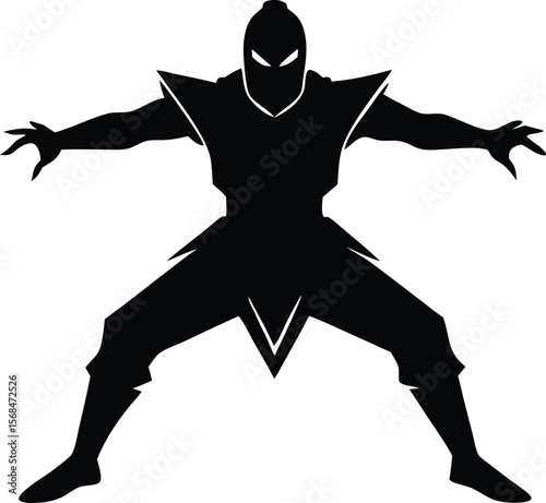 ninja silhouette vector illustration