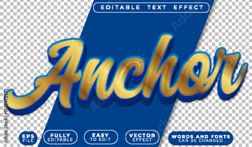  Sailor Anchor Ocean Coast Marine Blue Editable Vector Text File