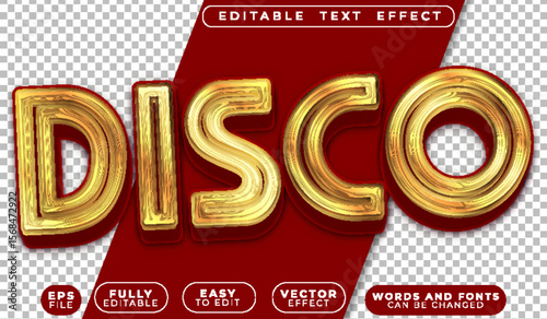  Disco Dance Party Music Groove Night Editable Vector Text File