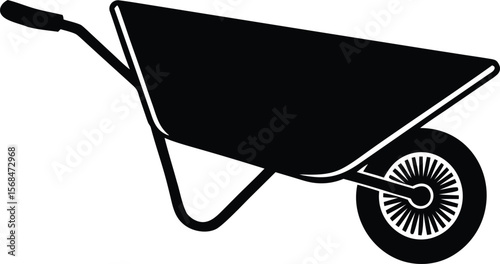 wheelbarrow silhouette vector icon
