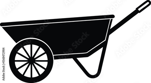 wheelbarrow silhouette vector illustration
