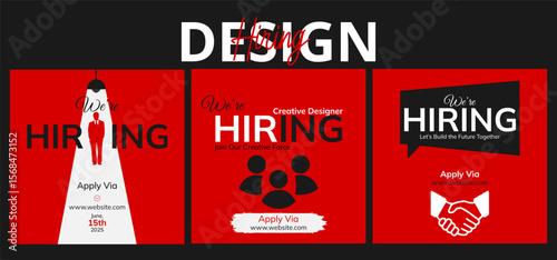 Creative we are hiring job vacancy social media post or Social Media Banner design template, We are hiring job vacancy square web banner layout