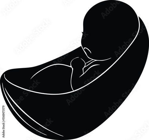 baby swaddle silhouette vector icon