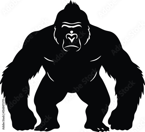 gorilla silhouette vector icon