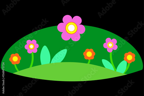 Night Blooming Flowers Green Hills Landscape