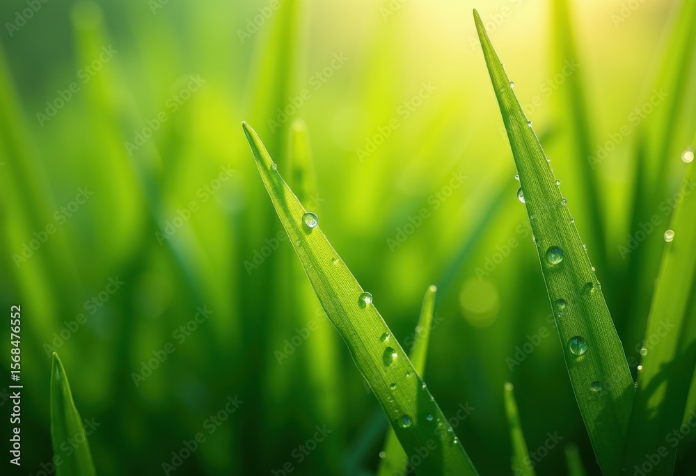 Fototapeta premium vivid close green grass blades nature detail texture freshness vibrant surprise macro, plant, vegetation, micro, textures, vibrancy, field, spring, alive
