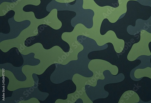 seamless pattern of dark green and blue camouflage shapes