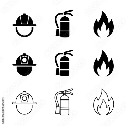 Minimalist Firefighter Silhouette Icon Transparent png vector