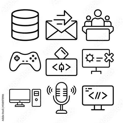 Technology Icons Data, Gaming, & More