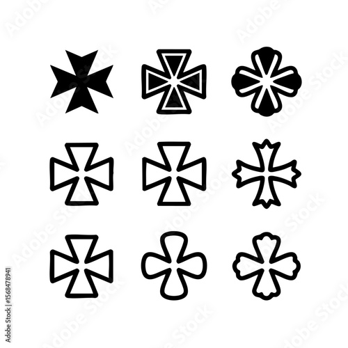 Nine Minimalist Helicopter Silhouettes Set Transparent Background Vector Illustration