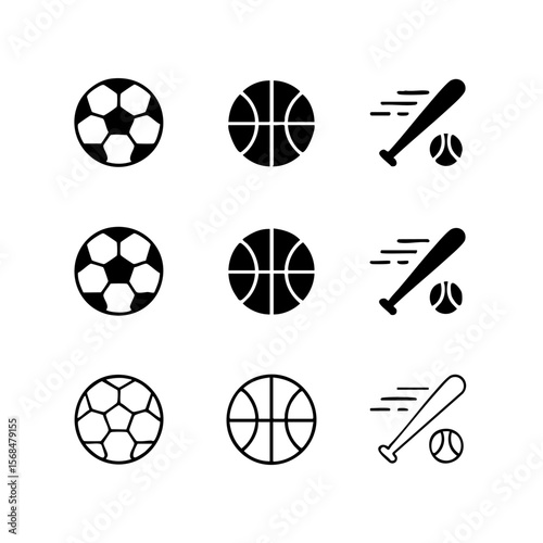 Nine Minimalist Sport Icons Set Silhouette Vector Graphics Transparent Background White minimalist icons
