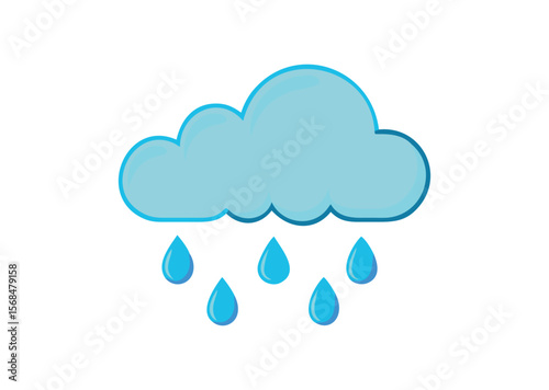 Cloud and rain drops Vector Illustration