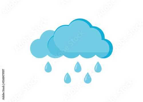 Cloud and rain drops Vector Illustration