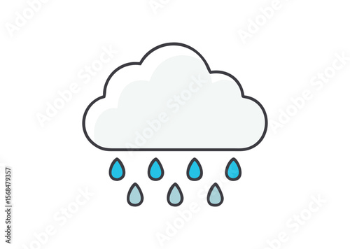 Cloud and rain drops Vector Illustration
