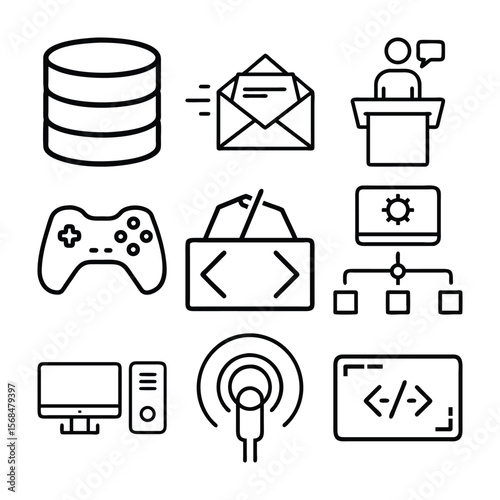 Technology Icons Data, Code & More