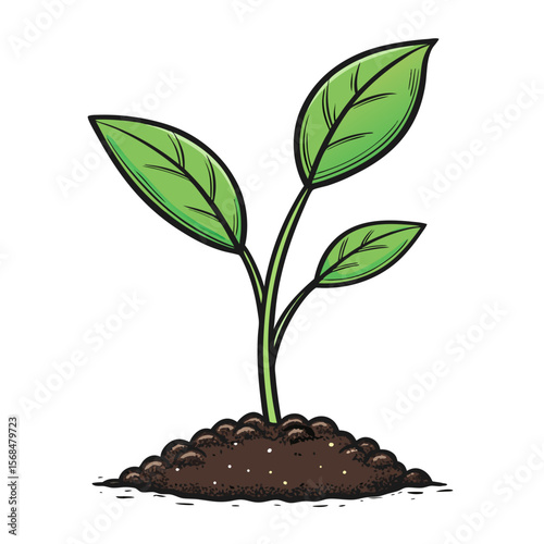 Sprout Icon – Flat Vector Illustration