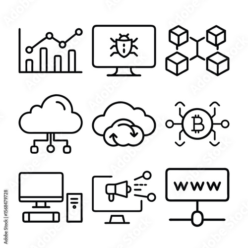 Technology Icons Data, Cloud, & Web