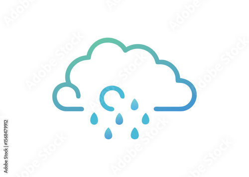 Cloud and rain drops Vector Illustration