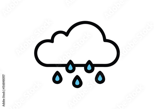 Cloud and rain drops Vector Illustration