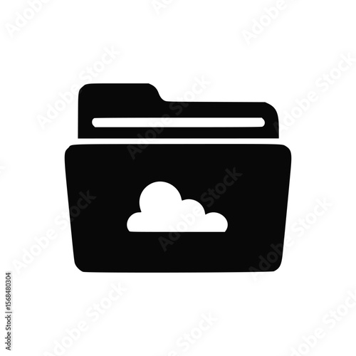 Cloud folder icon for data storage