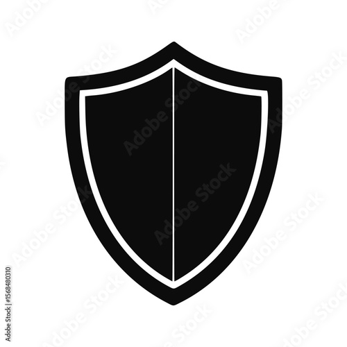 Simple black shield icon with white outline