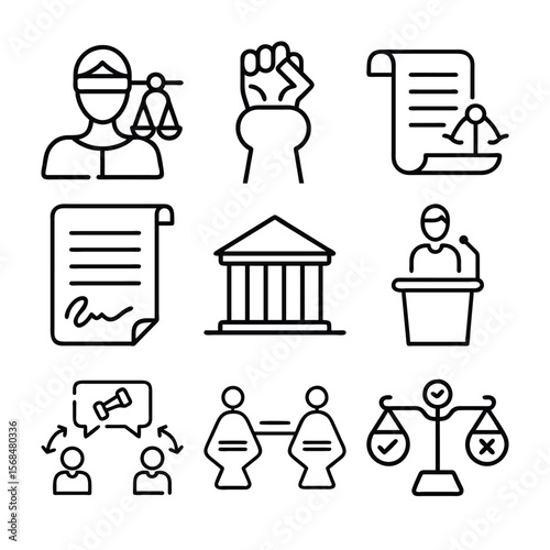 Justice, Law, and Equality Icons