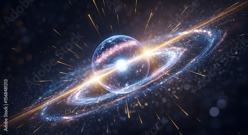 Photorealistic Luminous Orb as Cosmic Calendar in Swirling Nebulae