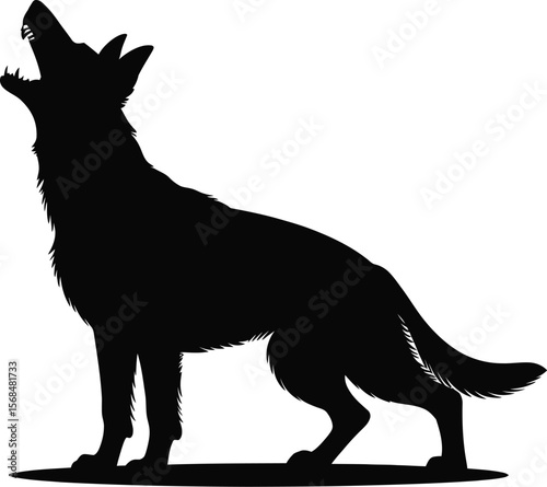 Black silhouette of a barking dog on white background (1) [Converted].eps