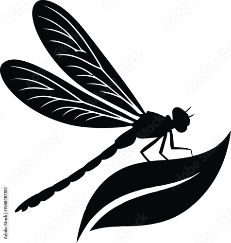 Black silhouette of a dragonfly hovering (2) [Converted].eps