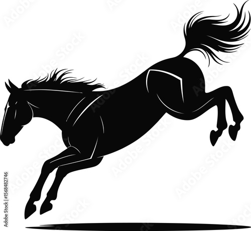Black silhouette of a jumping horse on white background (2) [Converted].eps