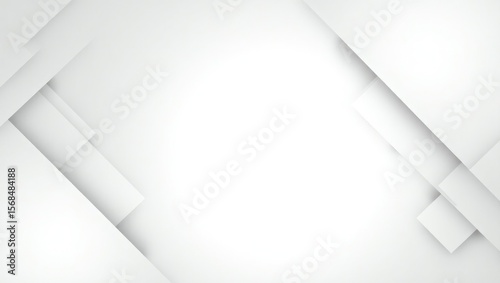 Clean and modern abstract background with overlapping geometric shapes and subtle shadows in white and light gray tones