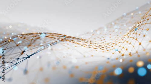 Abstract technology white background. Earth network with glowing nodes and net lines business connection of lines from nodes It is connected to endless nodes and represents the innovation of communica