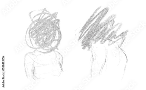 Abstract Expressionist Illustration Depicting Mental Health Struggles with Distorted Human Figures