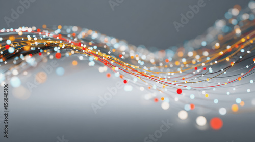 Abstract technology white background. Earth network with glowing nodes and net lines business connection of lines from nodes It is connected to endless nodes and represents the innovation of communica