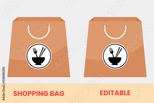 Eco Friendly Shopping Bag Template with Custom Graphics
