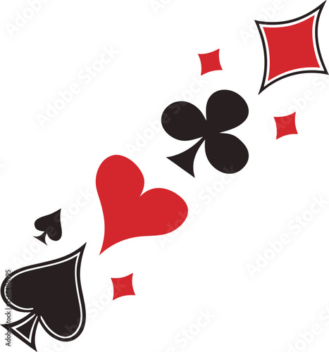 suit deck of playing cards icons vector. hearts diamonds clubs spades symbol.