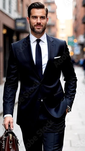 young business man in the city