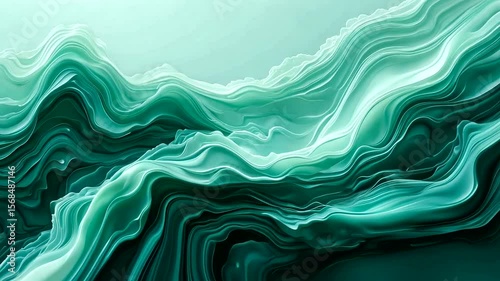 Abstract wave pattern in shades of teal and green Fluid motion